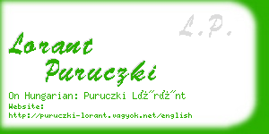 lorant puruczki business card